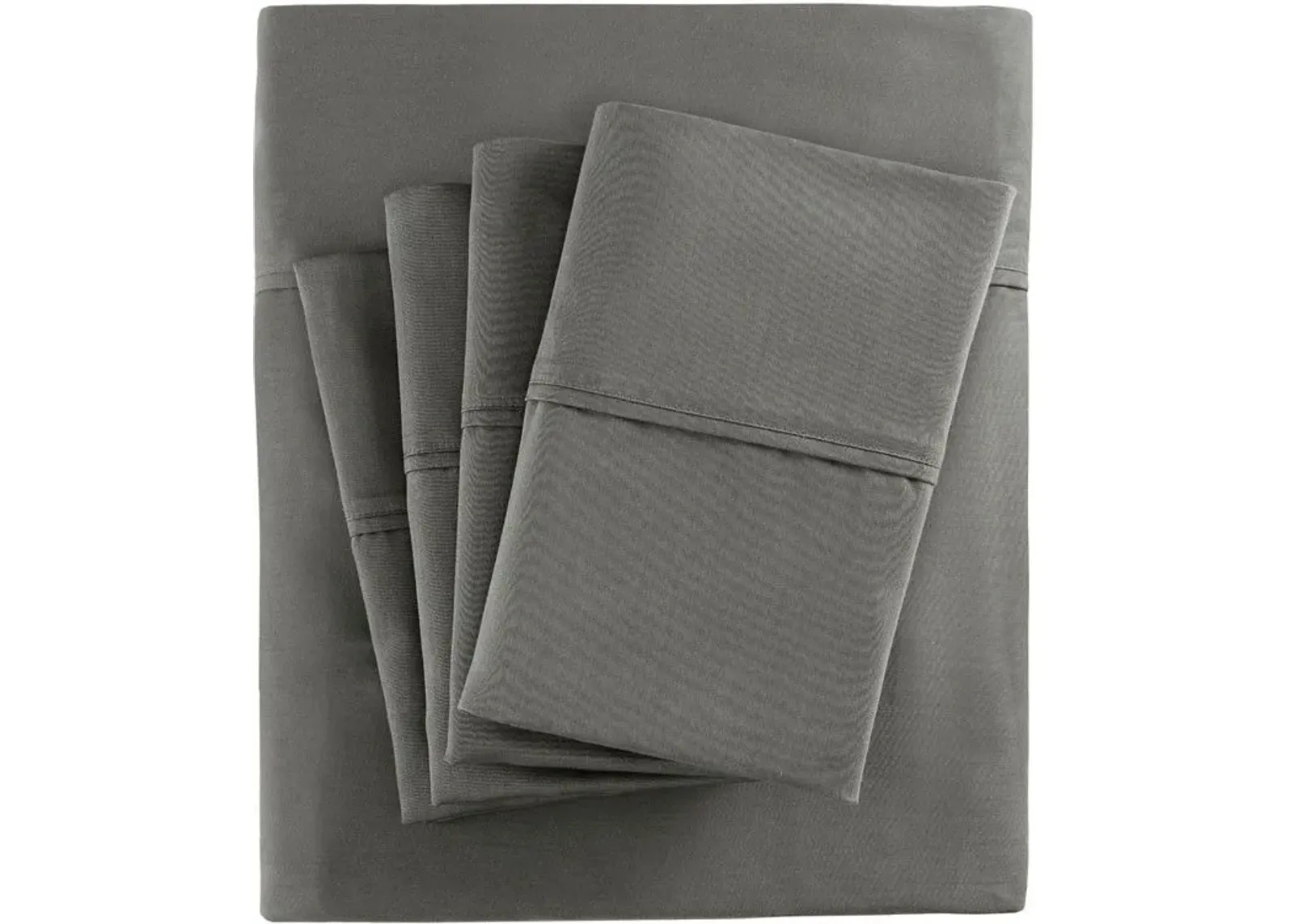 Olliix by Madison Park Charcoal Queen 800 Thread Count Cotton Rich Sateen Sheet Set