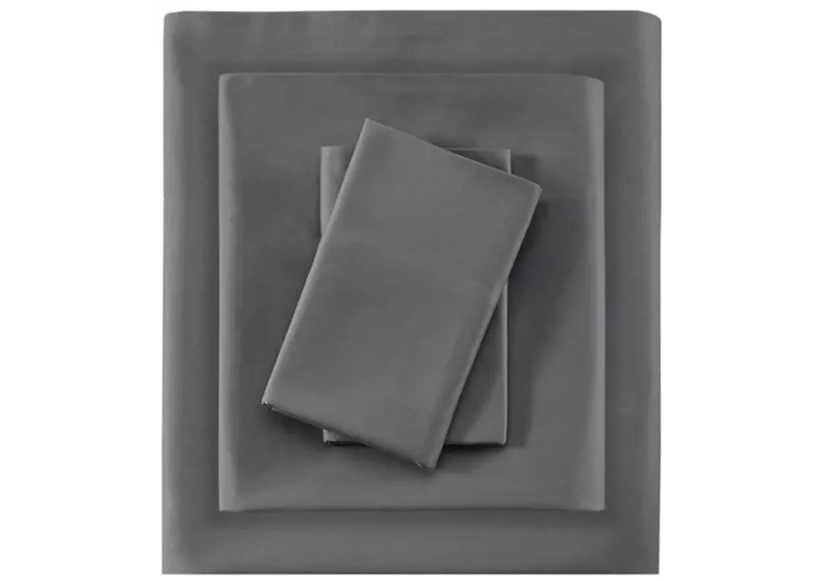 Olliix by Madison Park 525 Thread Count Charcoal Full Cotton Rich Sheet Set