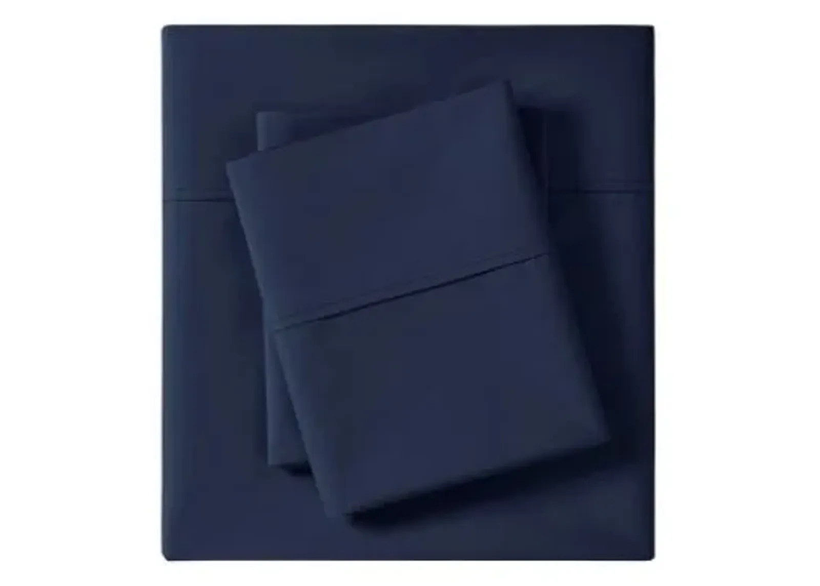 Olliix by Madison Park Peached Percale Navy Queen Cotton Sheet Set