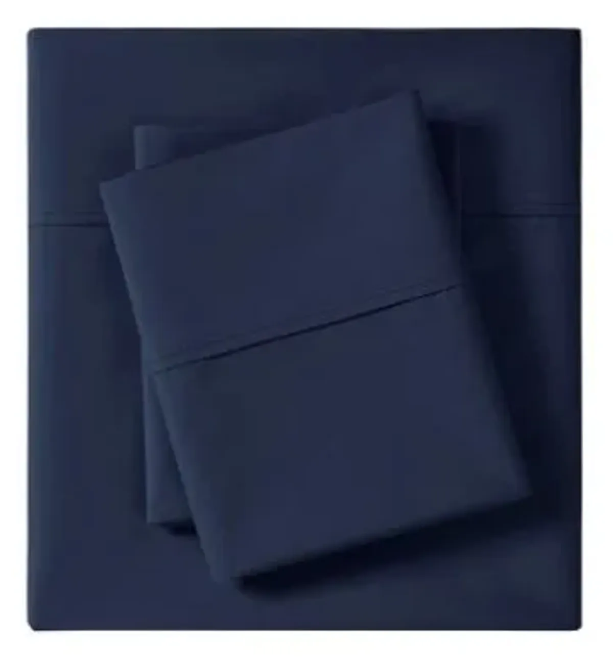 Olliix by Madison Park Peached Percale Navy Queen Cotton Sheet Set