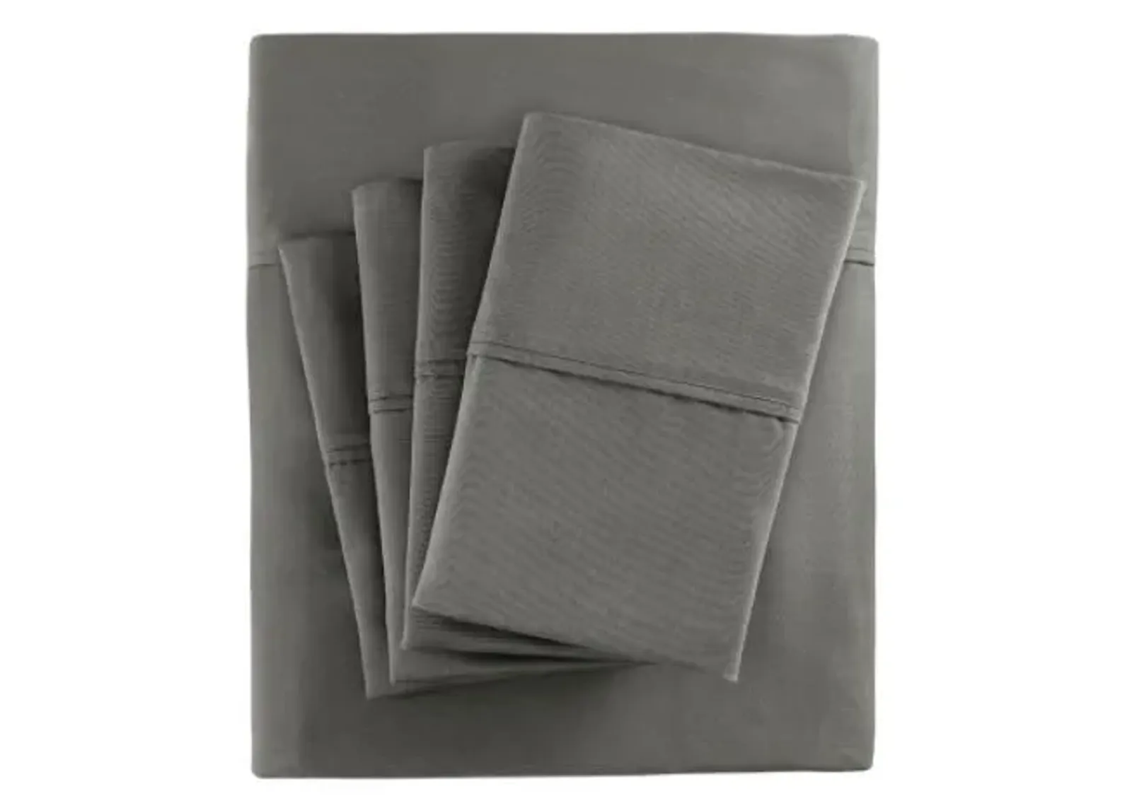 Olliix by Madison Park 800 Thread Count Charcoal Split King Cotton Rich Sateen Sheet Set