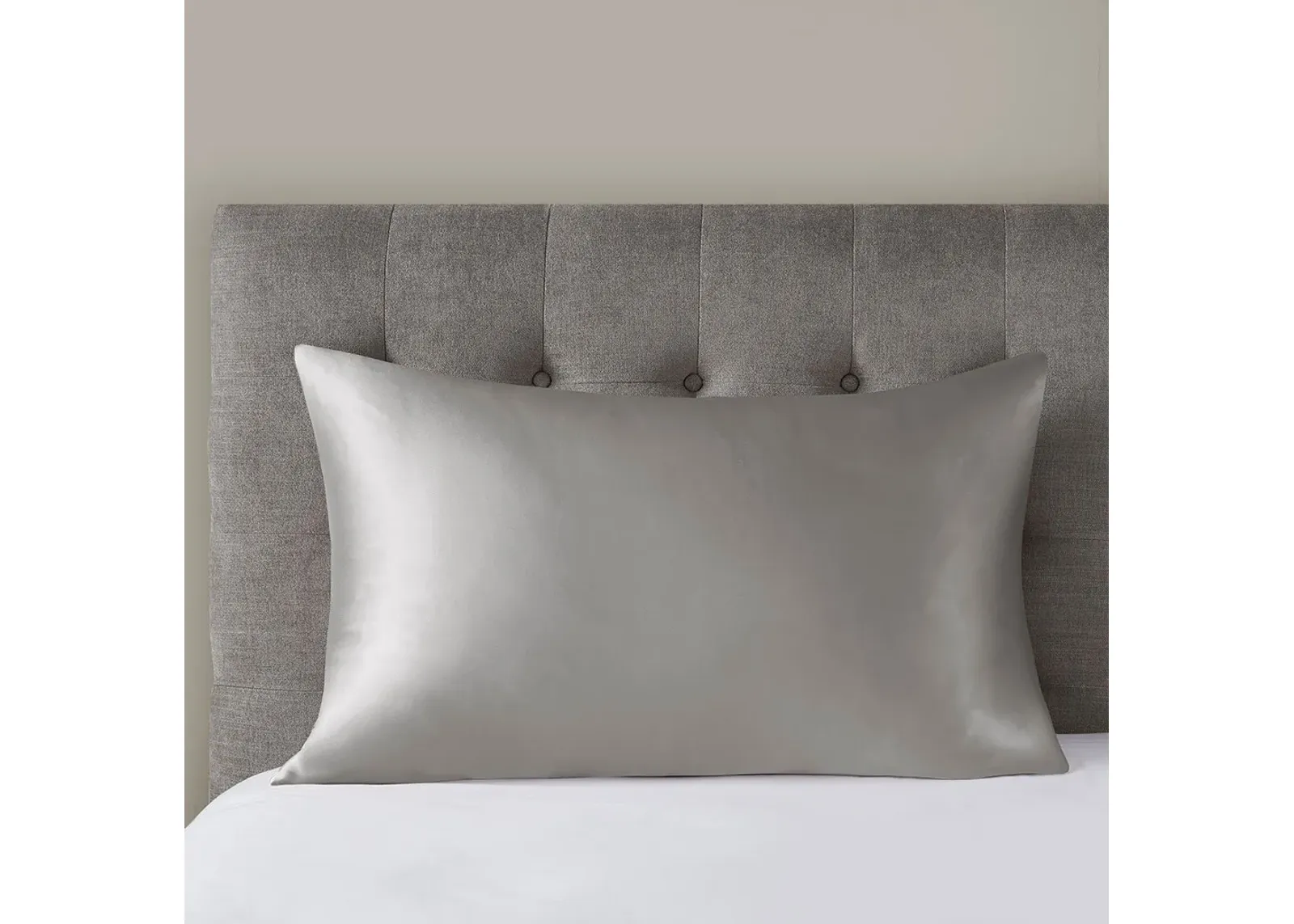 Olliix by Madison Park Silk 100% Mulberry Single Grey Standard Pillowcase