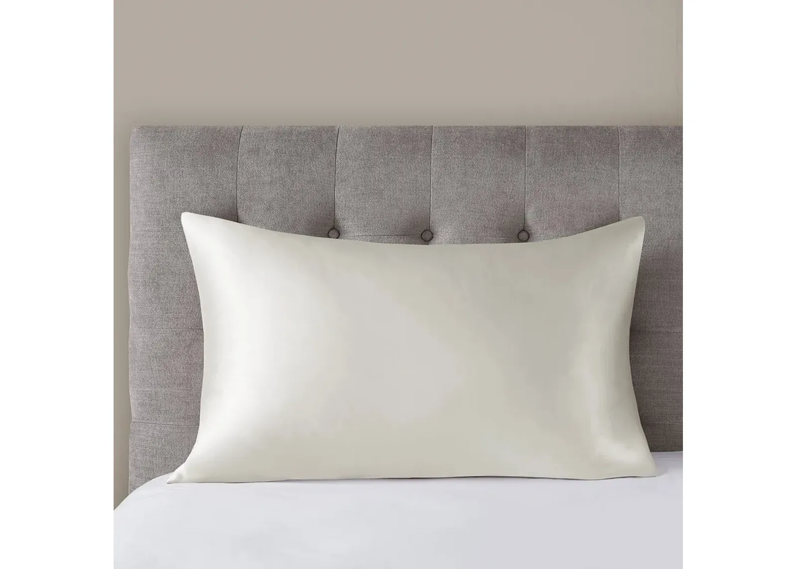 Olliix by Madison Park Silk 100% Mulberry Single Ivory King Pillowcase