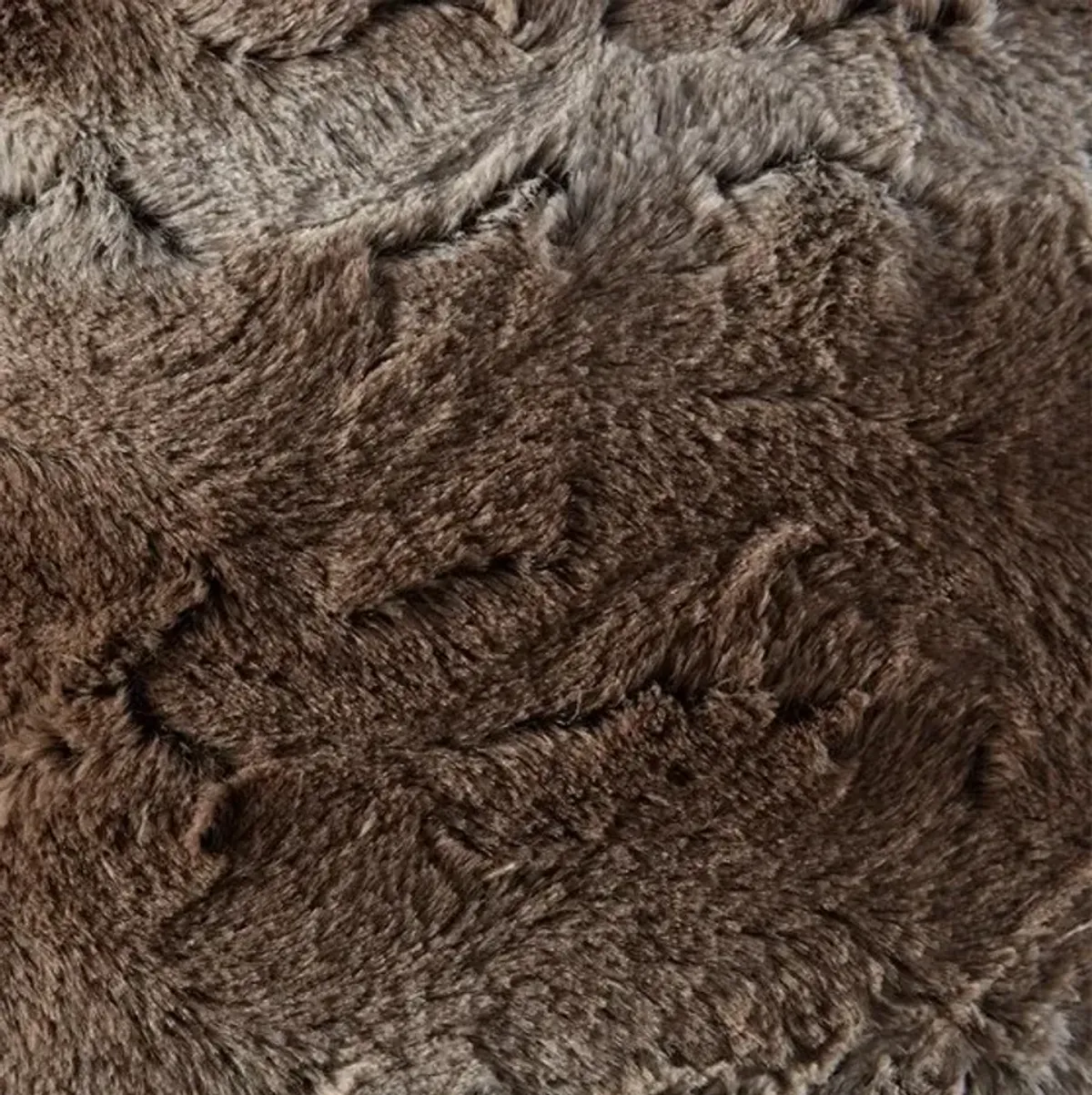 Olliix by Madison Park Zuri Tan Faux Fur Square Pillow