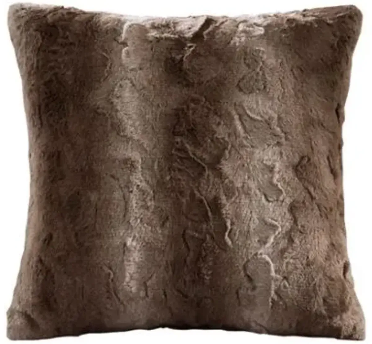 Olliix by Madison Park Zuri Tan Faux Fur Square Pillow