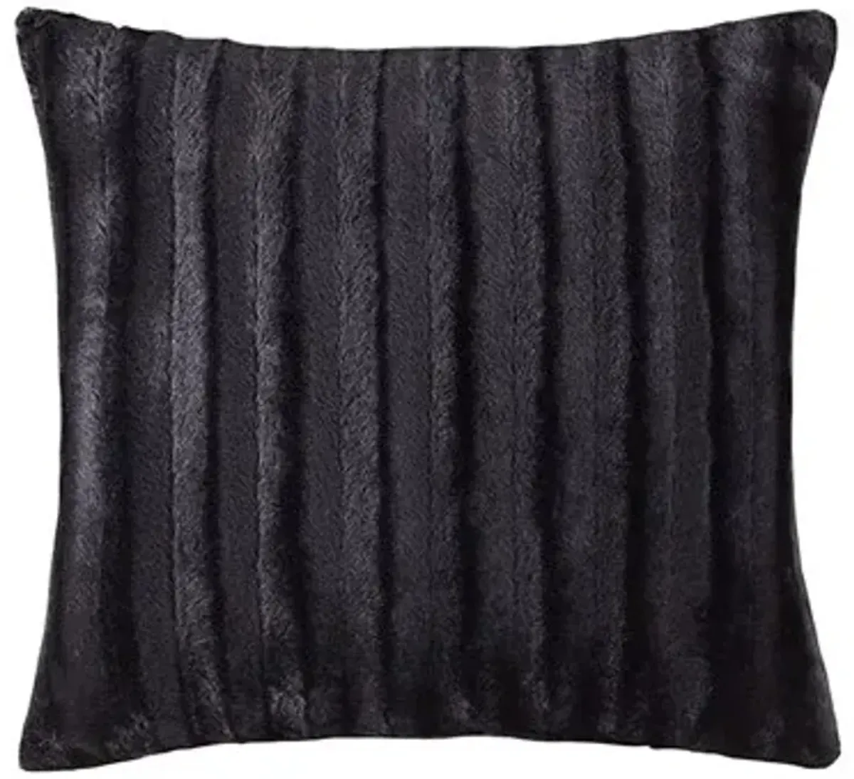 Olliix by Madison Park Duke Black 20x20" Polyester Black Long Fur Square Pillow