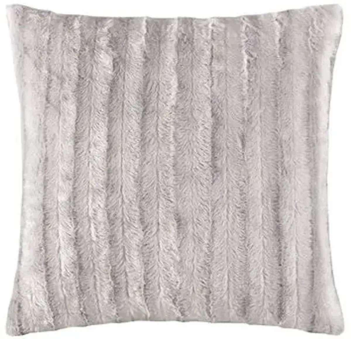 Olliix by Madison Park Duke Grey Faux Fur Square Pillow