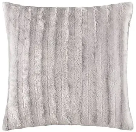 Olliix by Madison Park Duke Grey Faux Fur Square Pillow
