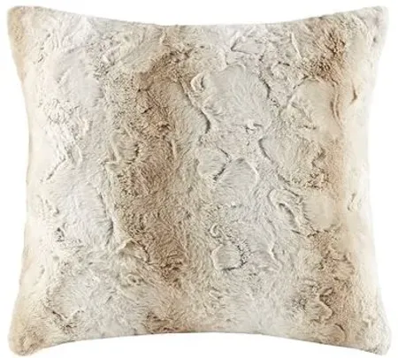 Olliix by Madison Park Zuri Sand Faux Fur Square Pillow