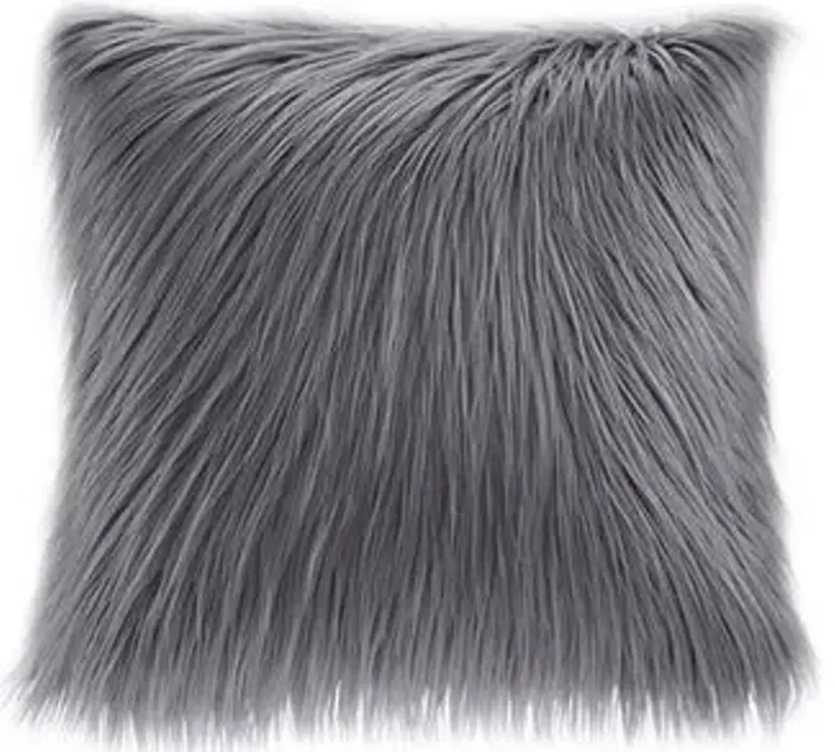 Olliix by Madison Park Edina Black Faux Fur Square Pillow