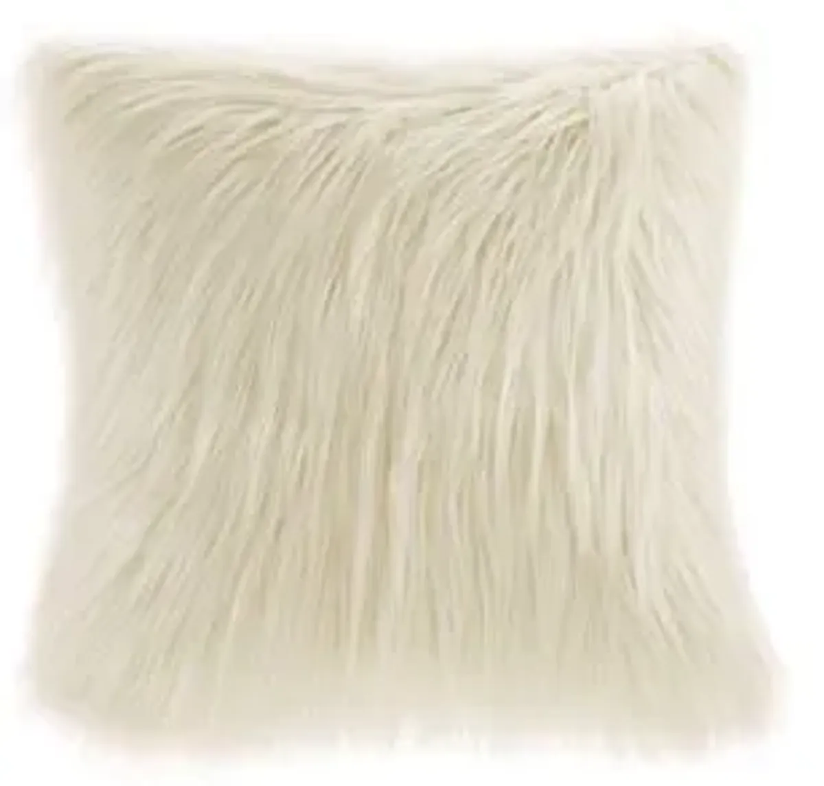 Olliix by Madison Park Edina Natural Faux Fur Square Pillow