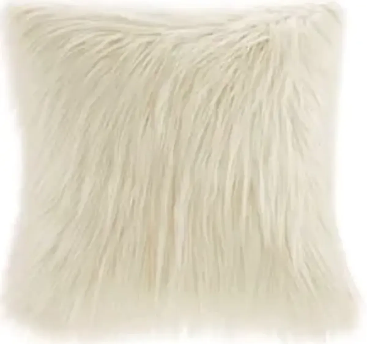 Olliix by Madison Park Edina Ivory Faux Fur Square Pillow