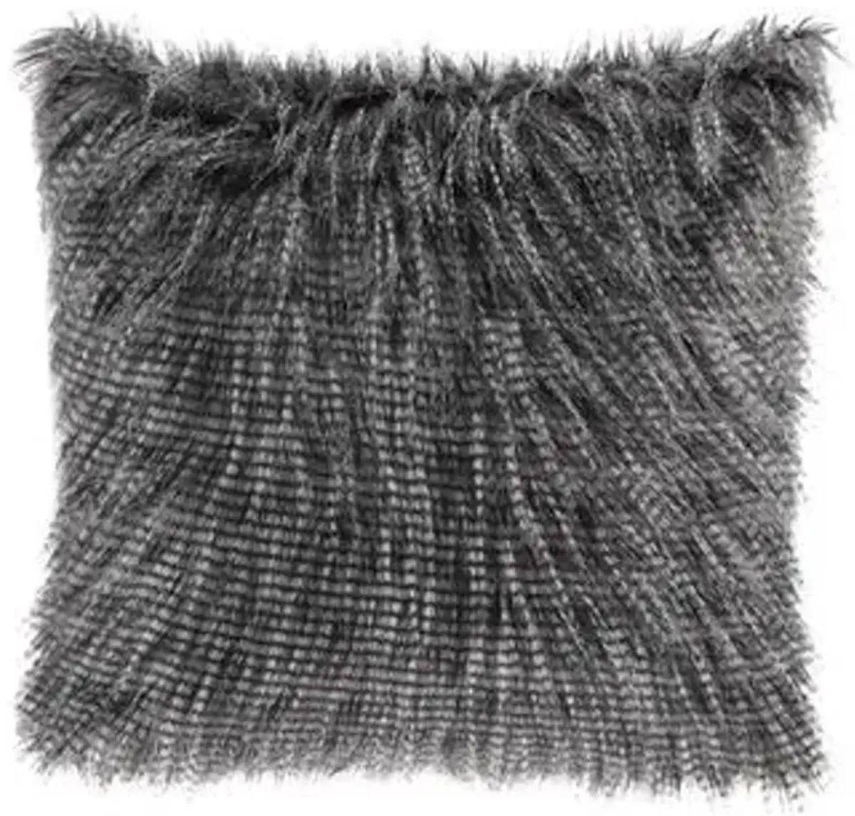 Olliix by Madison Park Edina Grey Faux Fur Square Pillow