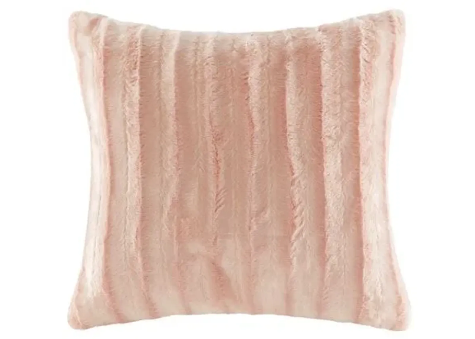 Olliix by Madison Park Duke Blush Faux Fur Square Pillow