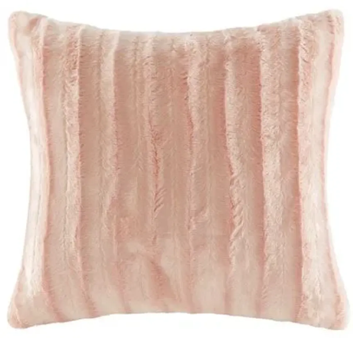 Olliix by Madison Park Duke Blush Faux Fur Square Pillow