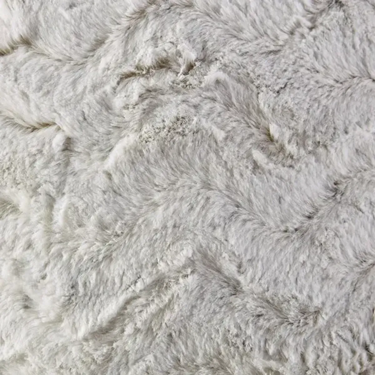 Olliix by Madison Park Zuri Snow Leopard Faux Fur Square Pillow