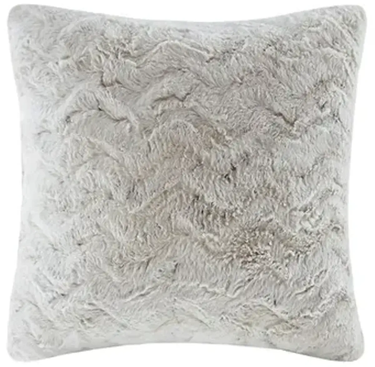 Olliix by Madison Park Zuri Snow Leopard Faux Fur Square Pillow