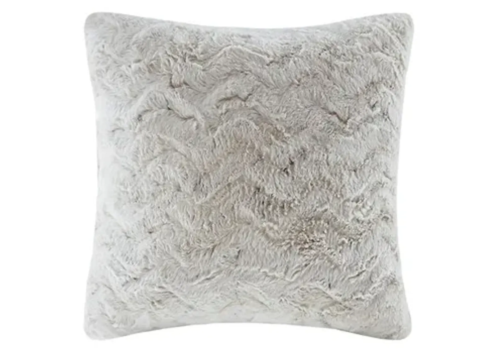 Olliix by Madison Park Zuri Snow Leopard Faux Fur Square Pillow