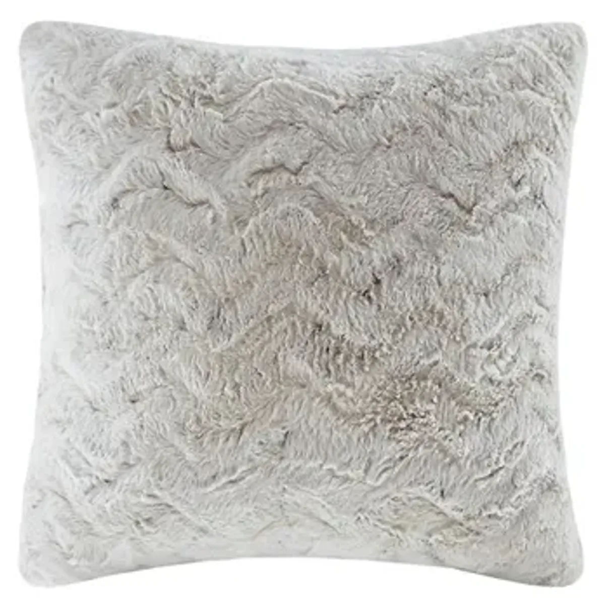 Olliix by Madison Park Zuri Snow Leopard Faux Fur Square Pillow