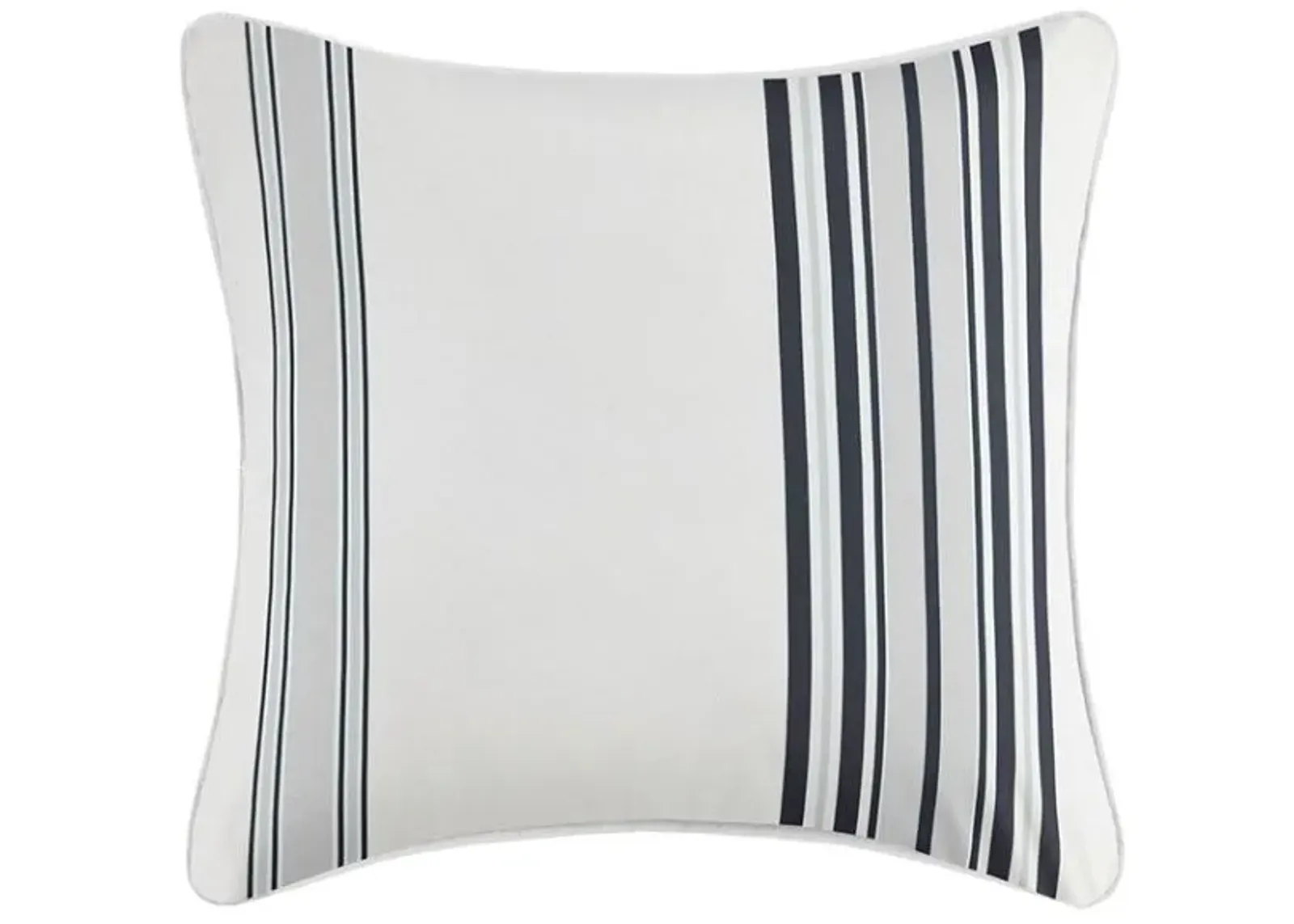 Olliix by Madison Park Newport Black 20x20" Printed Stripe 3M Scotchgard Outdoor Square Pillow