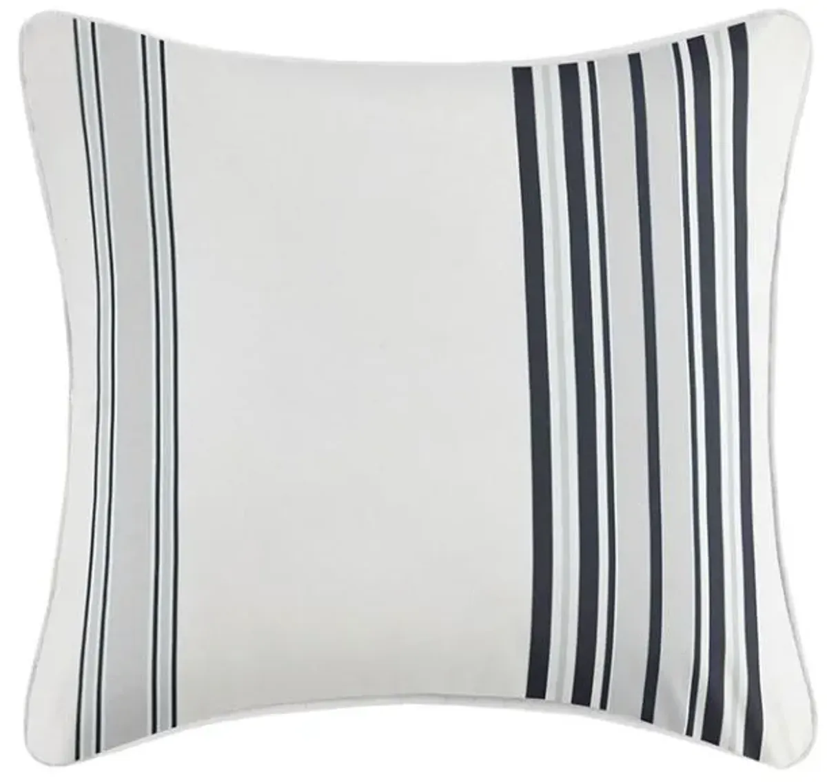 Olliix by Madison Park Newport Black 20x20" Printed Stripe 3M Scotchgard Outdoor Square Pillow