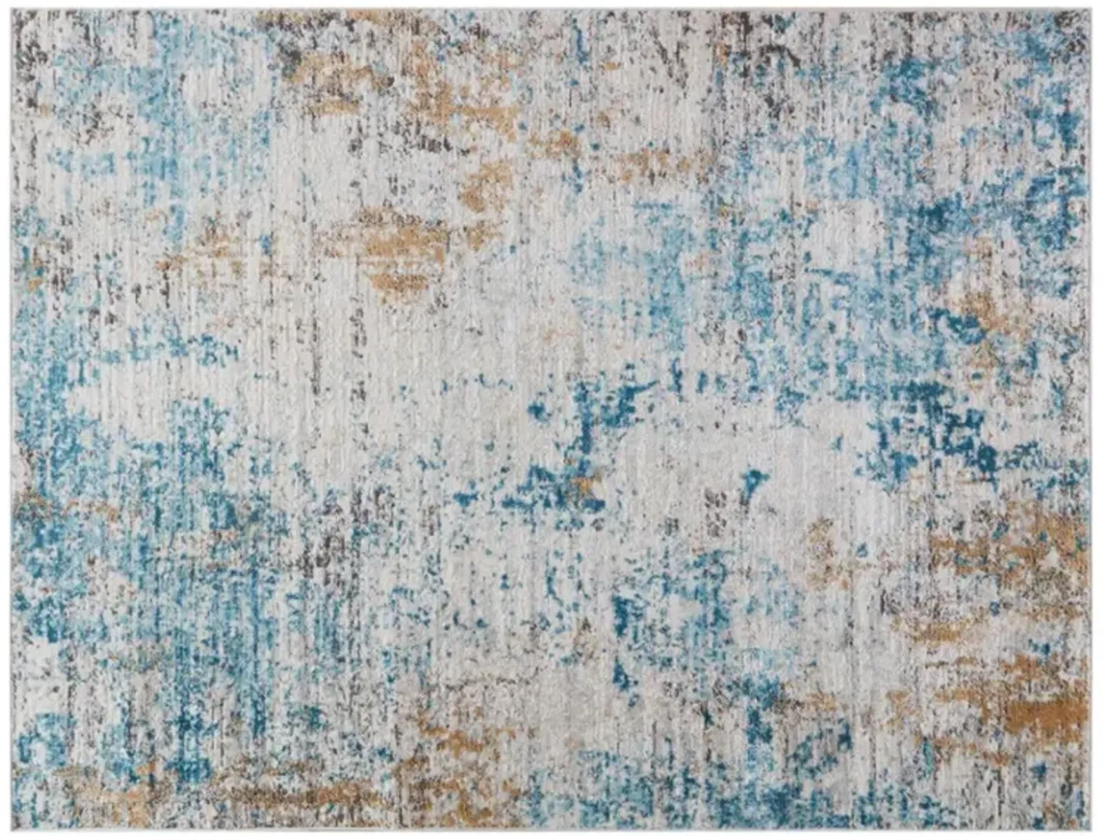 Olliix by Madison Park Newport Cream/Blue 5x7' Abstract Area Rug