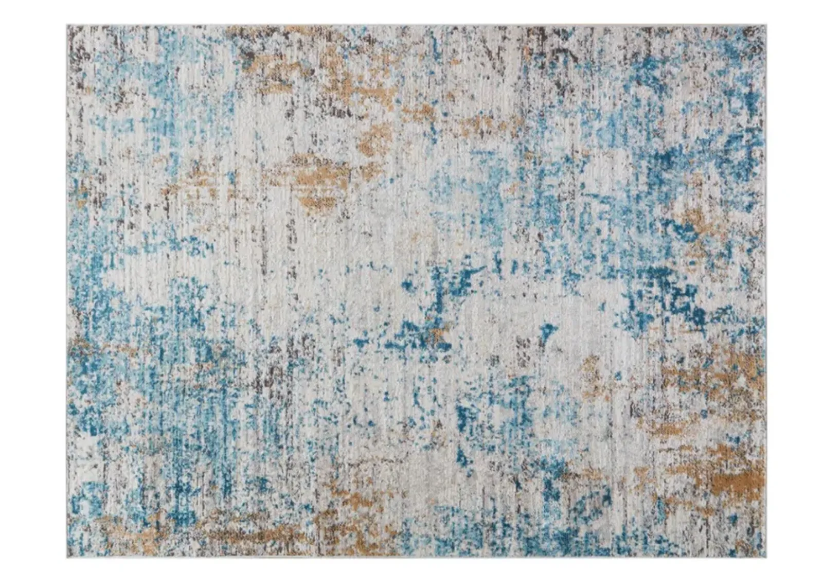 Olliix by Madison Park Newport Cream/Blue 8x10' Abstract Area Rug