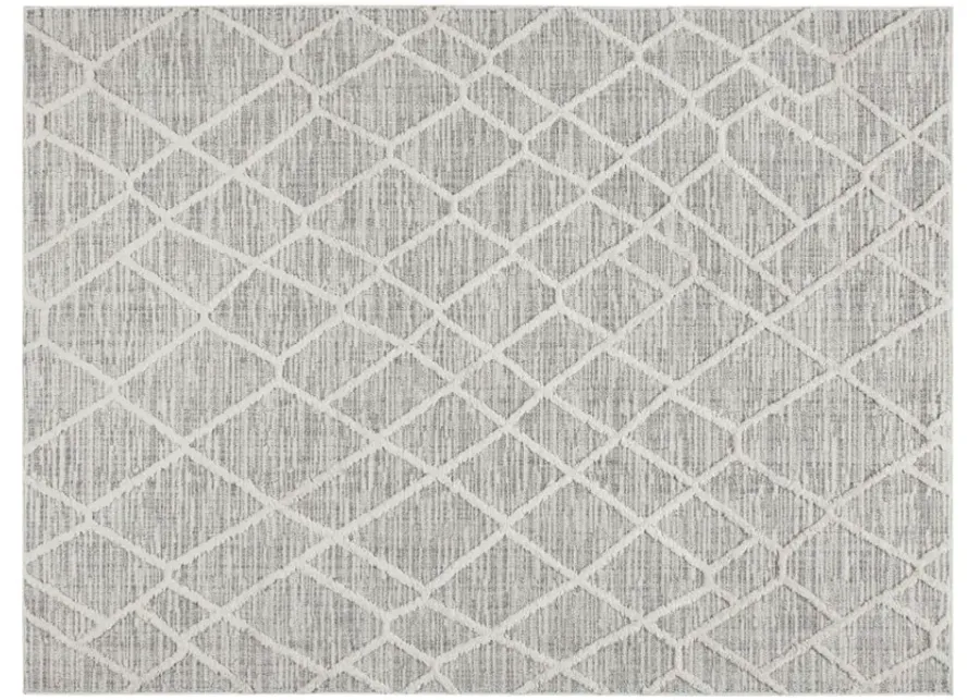 Olliix by Madison Park Ashley Cream/Gray 8 x 10' Terni Pebble Indoor Area Rug