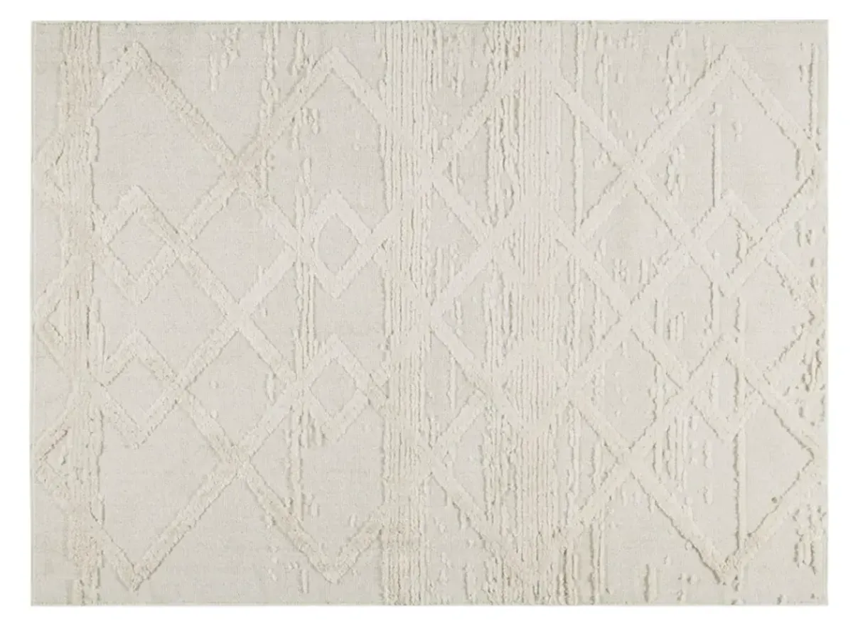 Olliix by Madison Park Beverly Cream 5x7' Terni Diamondback Indoor Area Rug