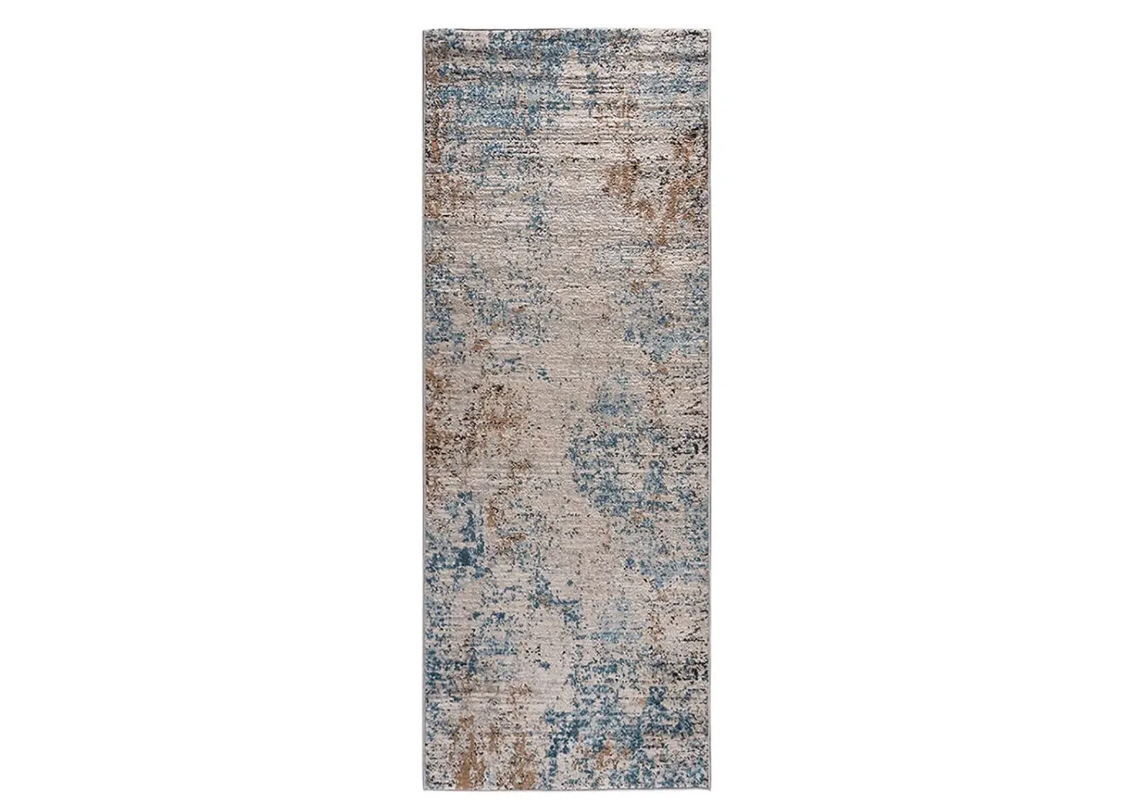 Olliix by Madison Park Newport Cream/Blue Runner Abstract Area Rug