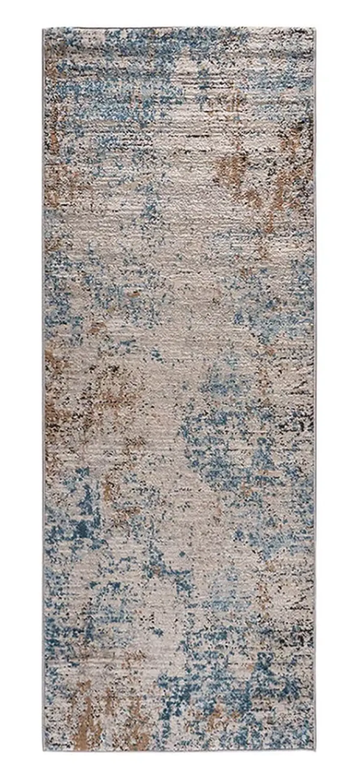 Olliix by Madison Park Newport Cream/Blue Runner Abstract Area Rug