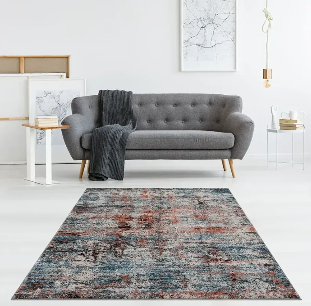 Olliix by Madison Park Newport Multi 6x9' Abstract Area Rug