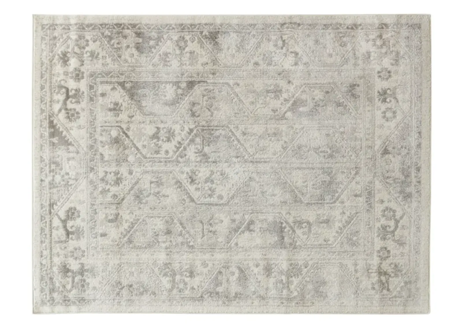 Olliix by Madison Park Dakota Beige/Cream Runner Tiled Border Area Rug