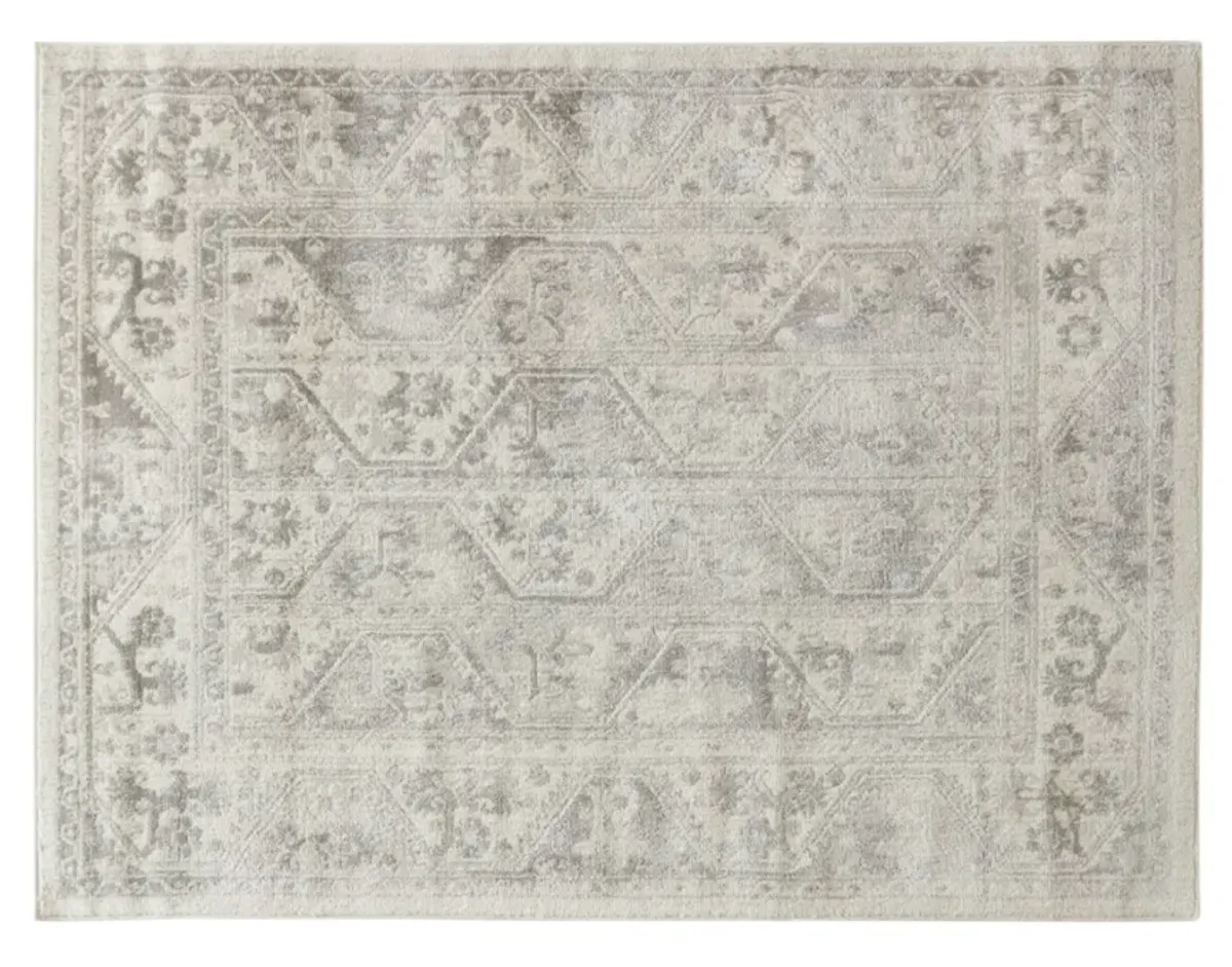 Olliix by Madison Park Dakota Beige/Cream Runner Tiled Border Area Rug