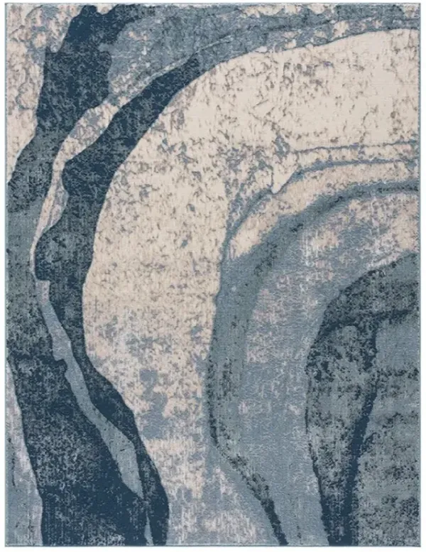 Olliix by Madison Park Grace Blue 8x10' Abstract Wave Area Rug