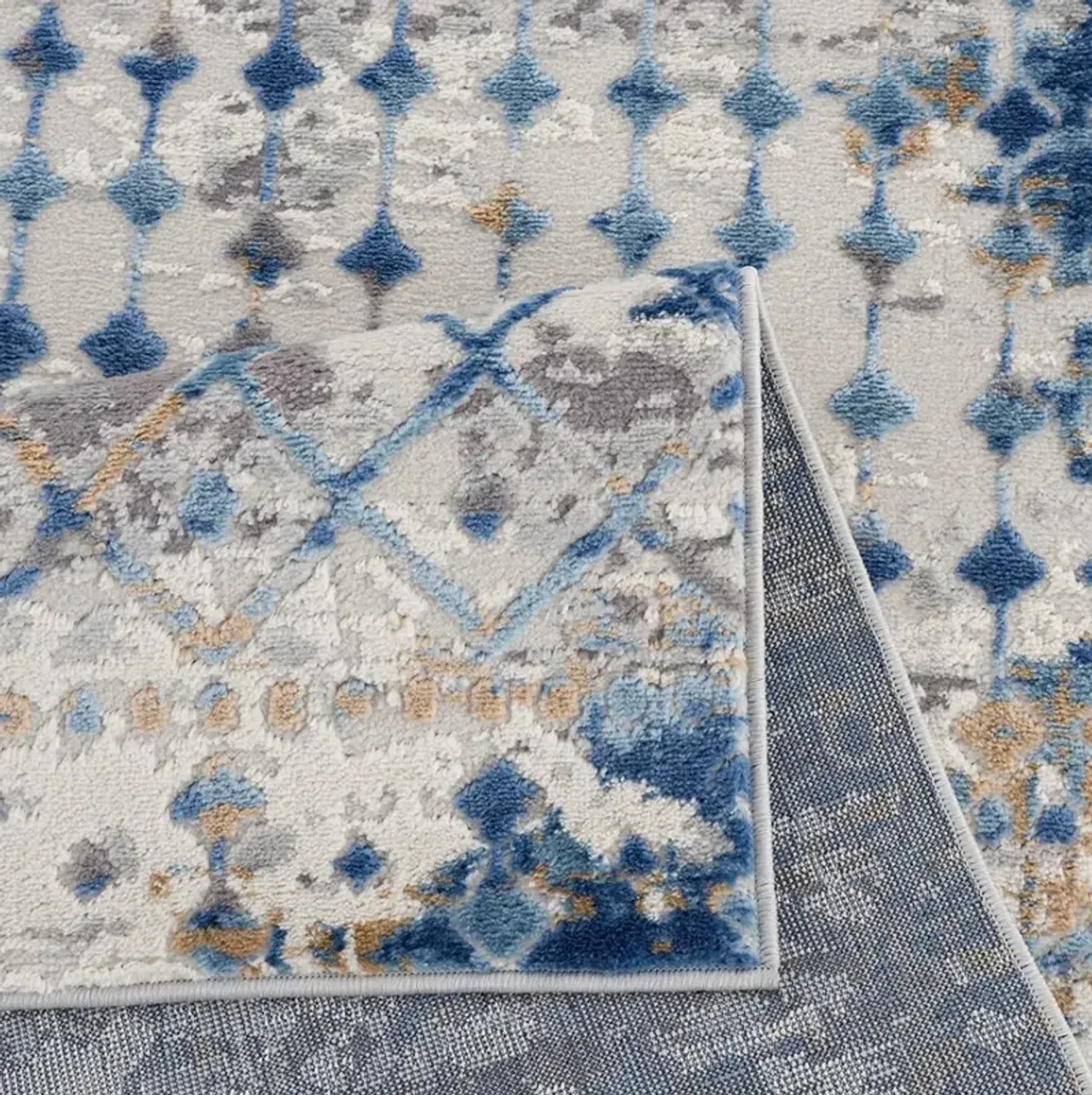 Olliix by Madison Park Hannah Blue/Cream 4x6' Moroccan Area Rug