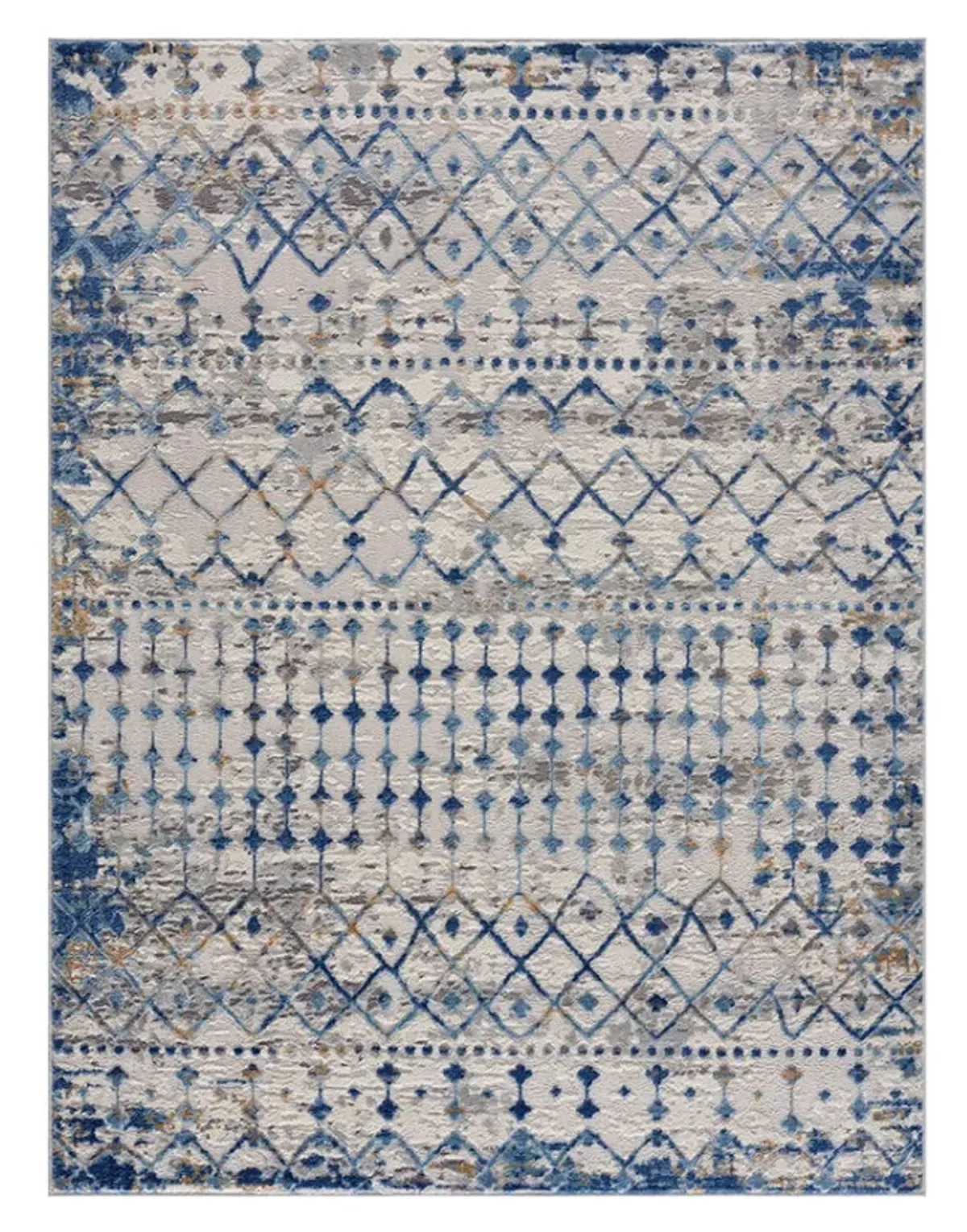 Olliix by Madison Park Hannah Blue/Cream 4x6' Moroccan Area Rug