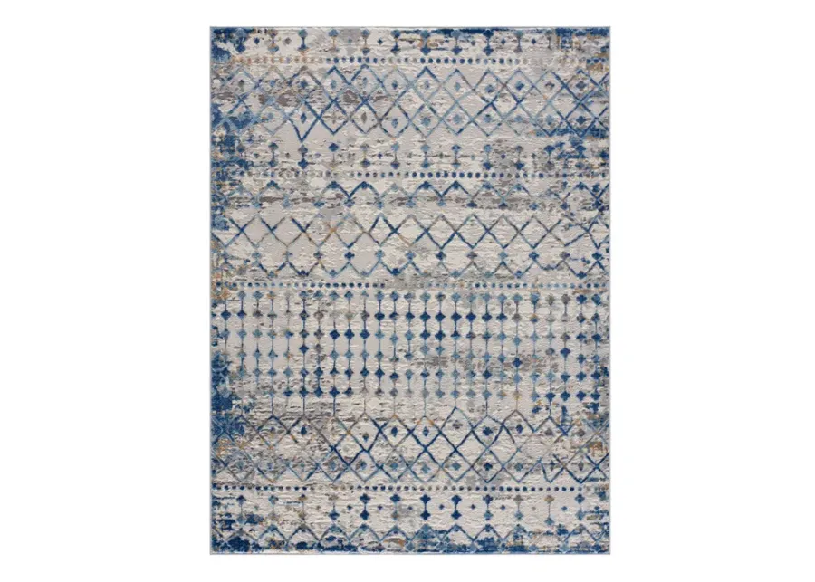 Olliix by Madison Park Harley Blue/Cream 5x7' Abstract Area Rug