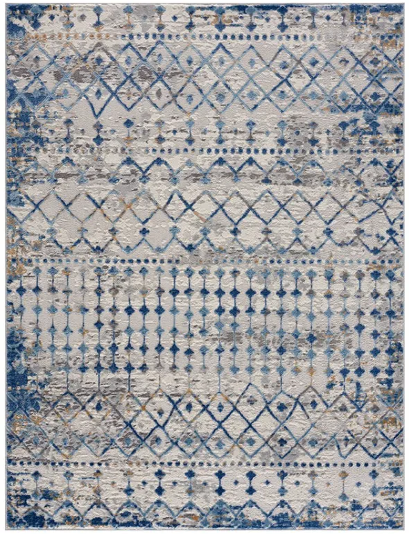 Olliix by Madison Park Harley Blue/Cream 5x7' Abstract Area Rug