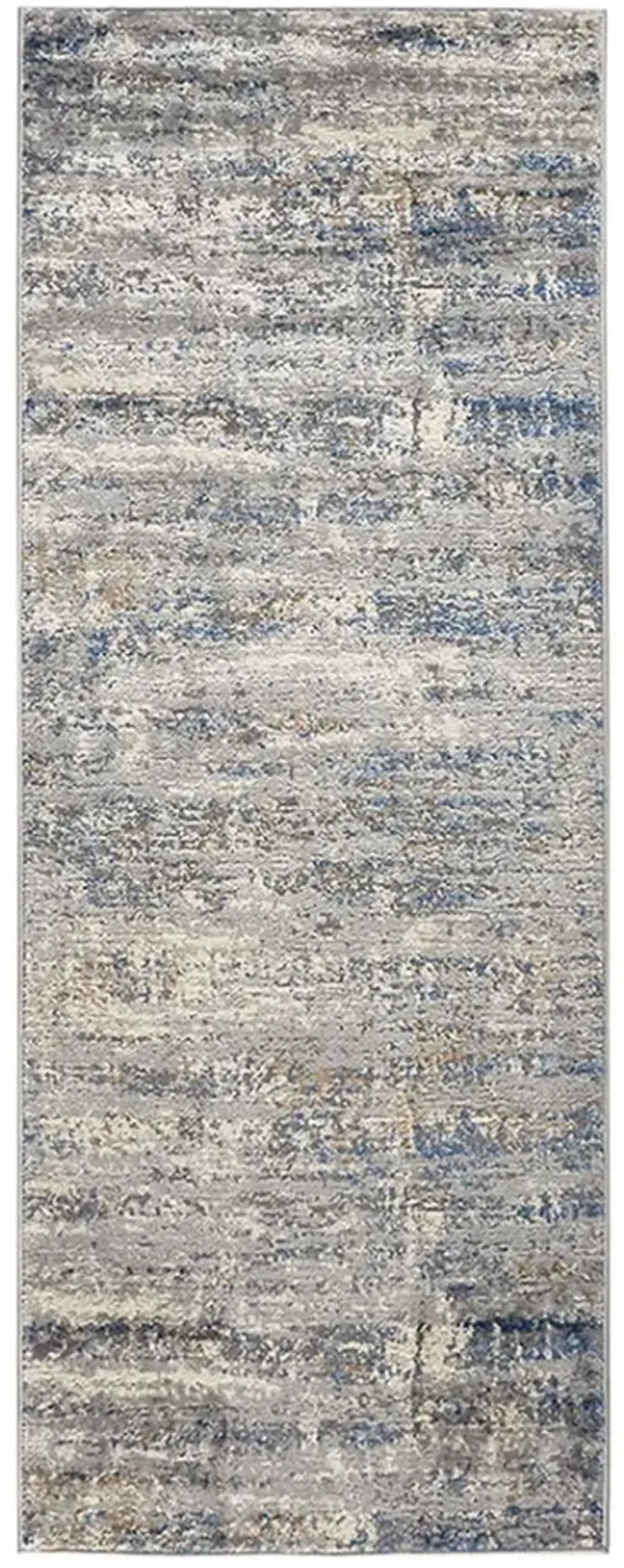 Olliix by Madison Park Haley Cream/Grey Runner Cozy Shag Abstract Area Rug