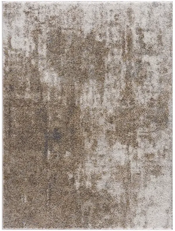 Olliix by Madison Park Haley Cream/Grey 5x7' Cozy Shag Abstract Area Rug
