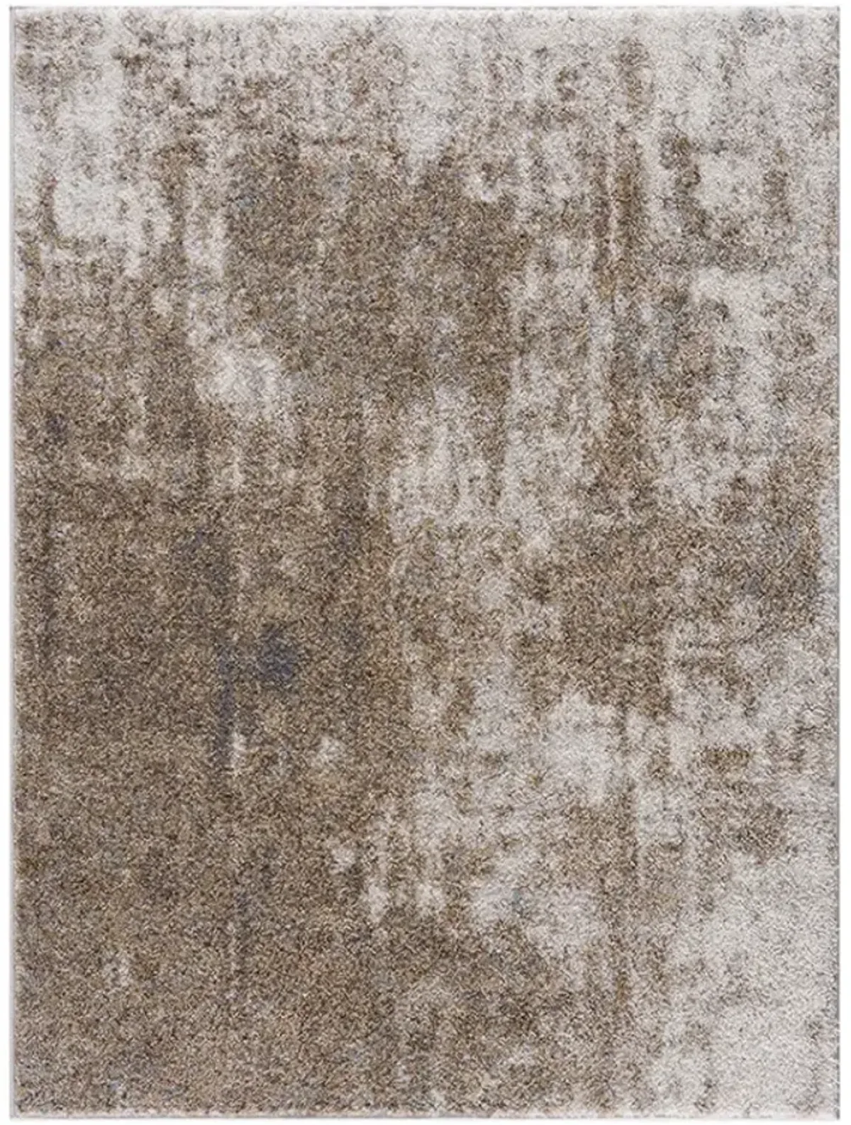 Olliix by Madison Park Haley Cream/Grey 6x9' Cozy Shag Abstract Area Rug