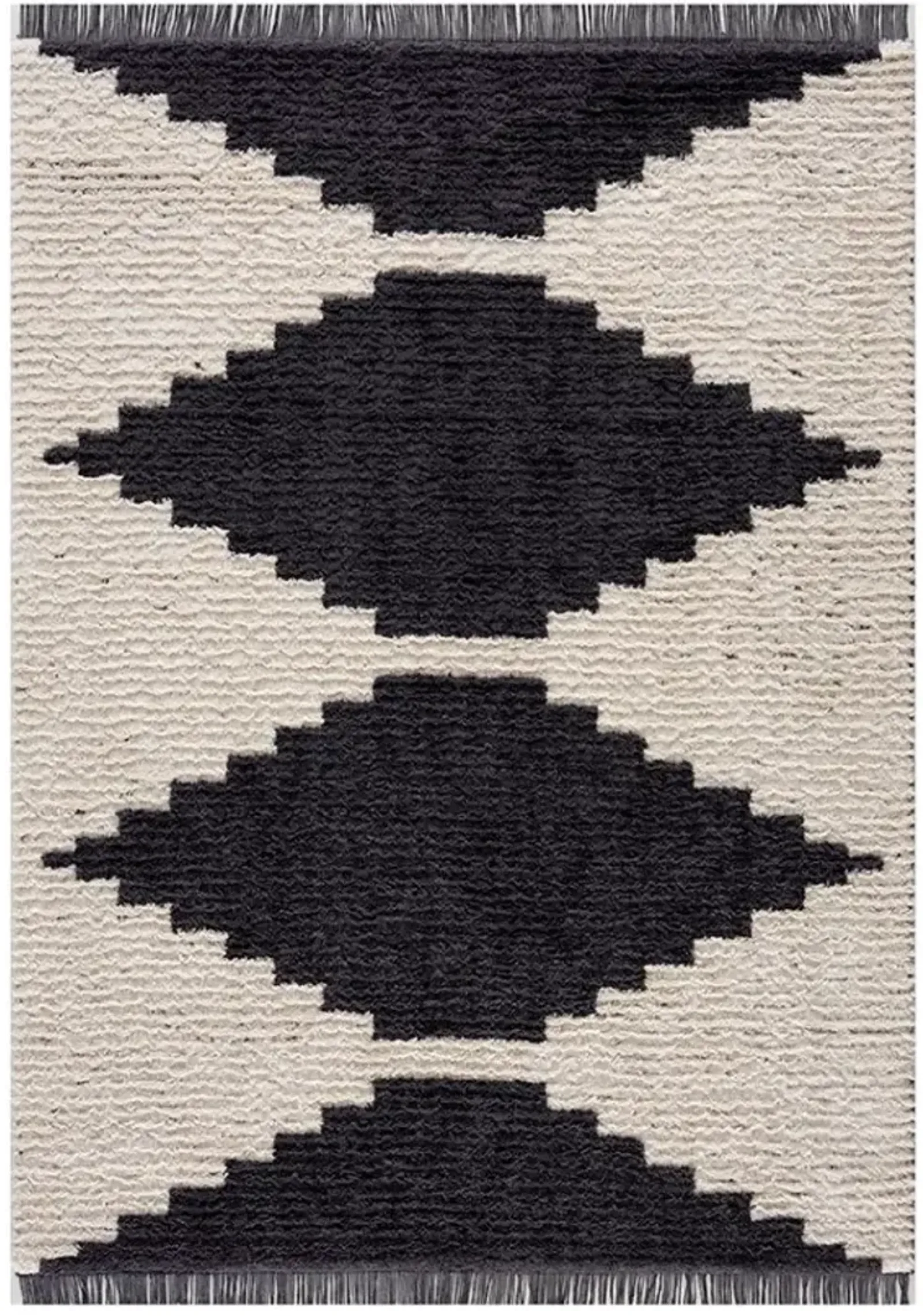 Olliix by Madison Park Amanda Black/Ivory Modern Area Rug