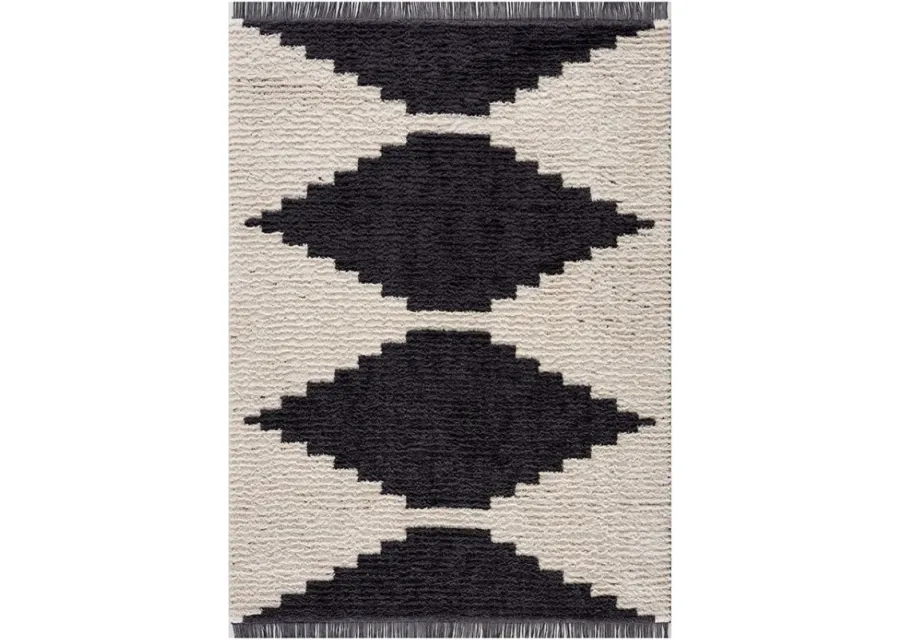 Olliix by Madison Park Amanda Black/Ivory Modern Area Rug