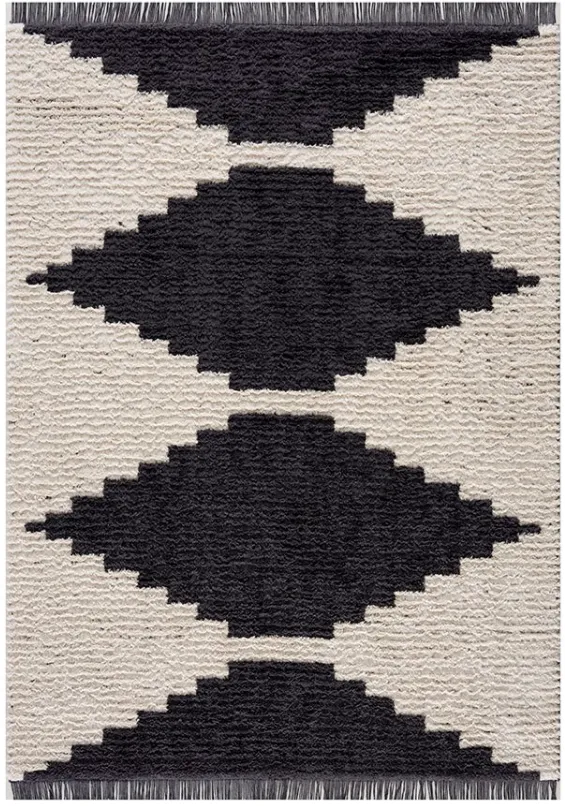 Olliix by Madison Park Amanda Black/Ivory Modern Area Rug