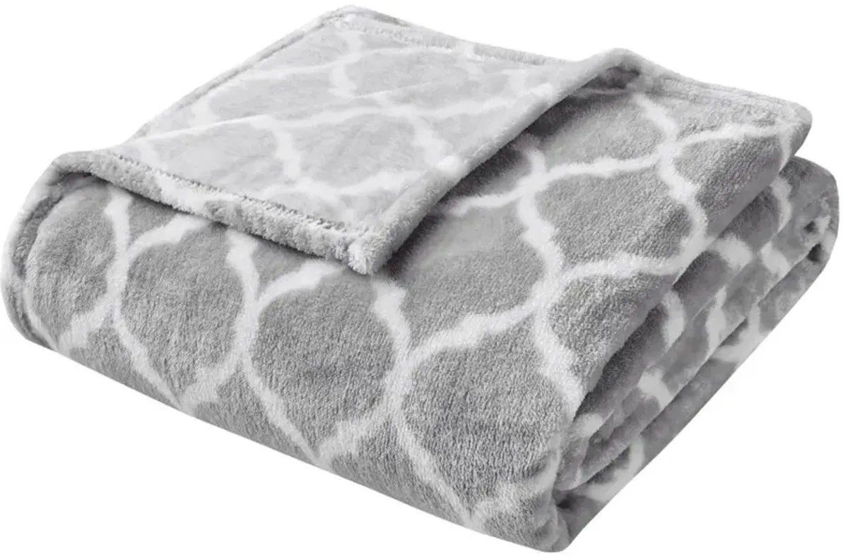 Olliix by Madison Park Ogee 1 Grey Oversized Throw