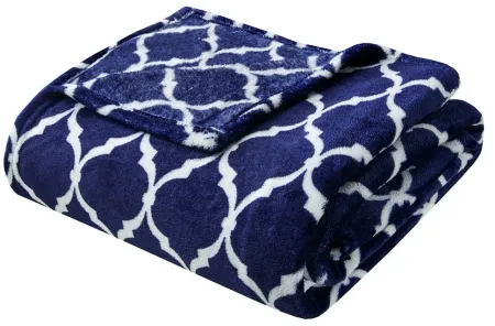 Olliix by Madison Park Ogee 1 Navy Oversized Throw