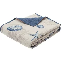 Olliix by Madison Park Blue Bayside Oversized Quilted Throw
