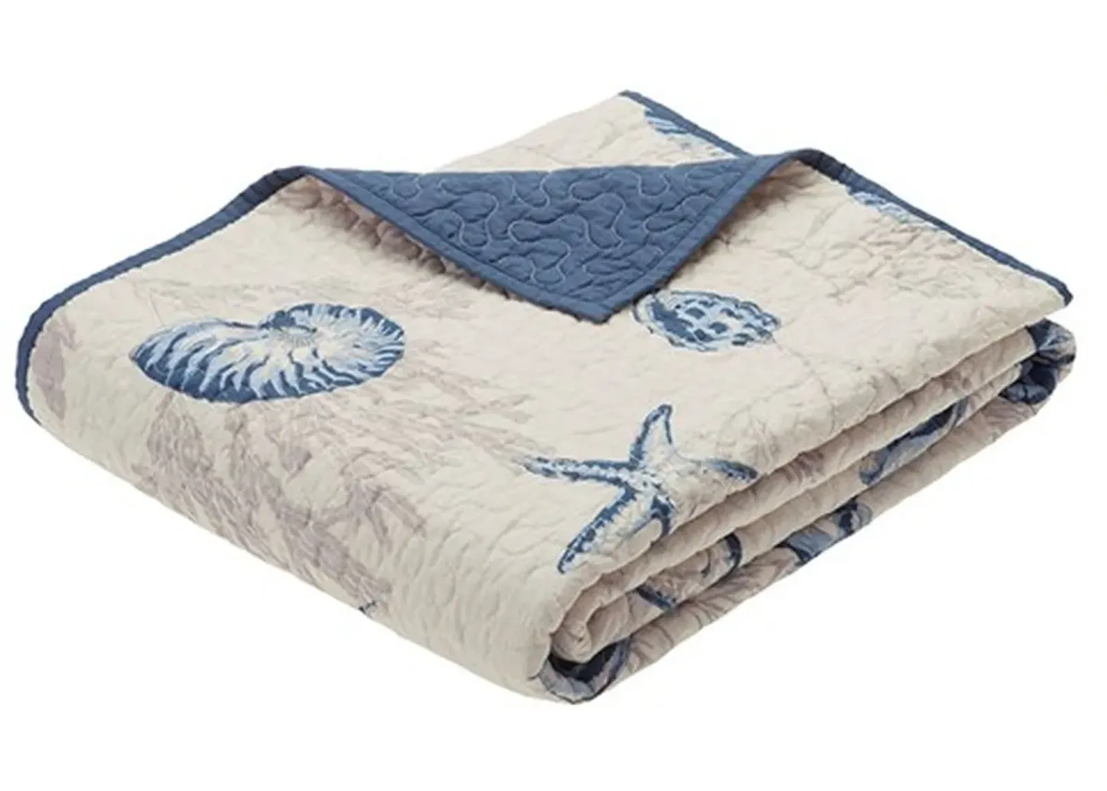 Olliix by Madison Park Blue Bayside Oversized Quilted Throw