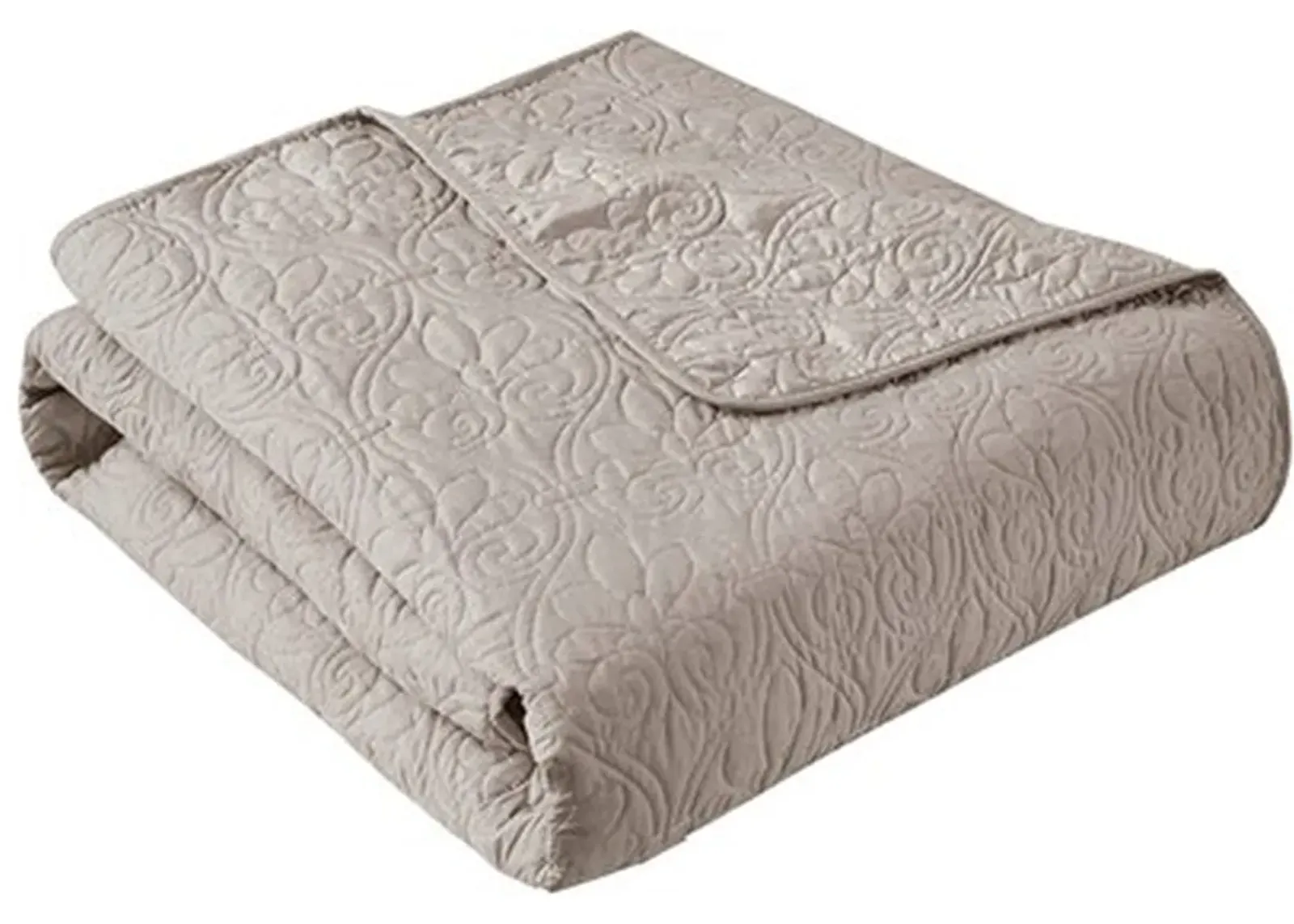 Olliix by Madison Park Quebec Khaki Oversized Quilted Throw